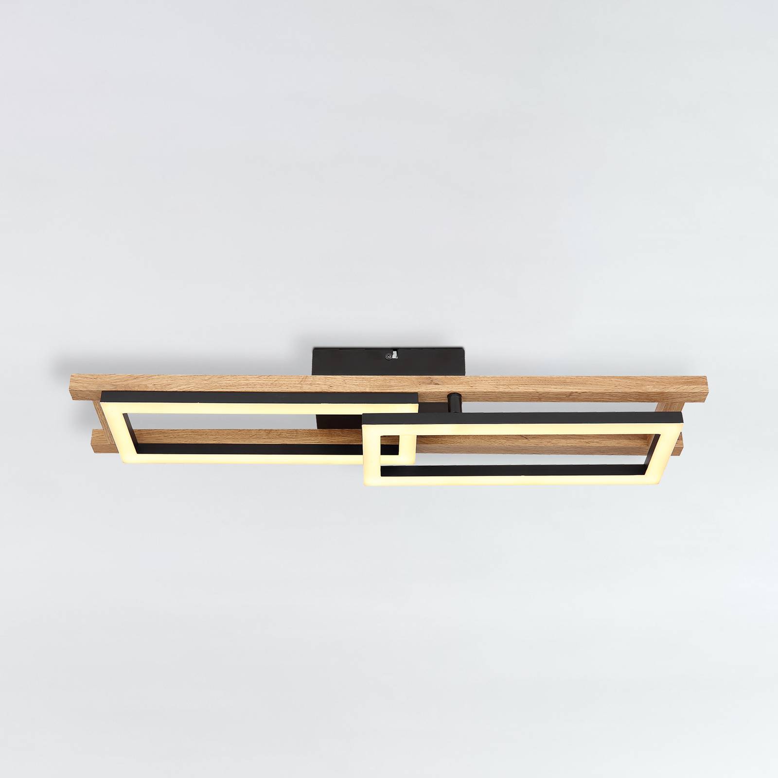 LED-Deckenleuchte Illa in Holzdesign, Länge 69cm LED-Deckenleuchte Illa in Holzdesign, Länge 69cm von Globo