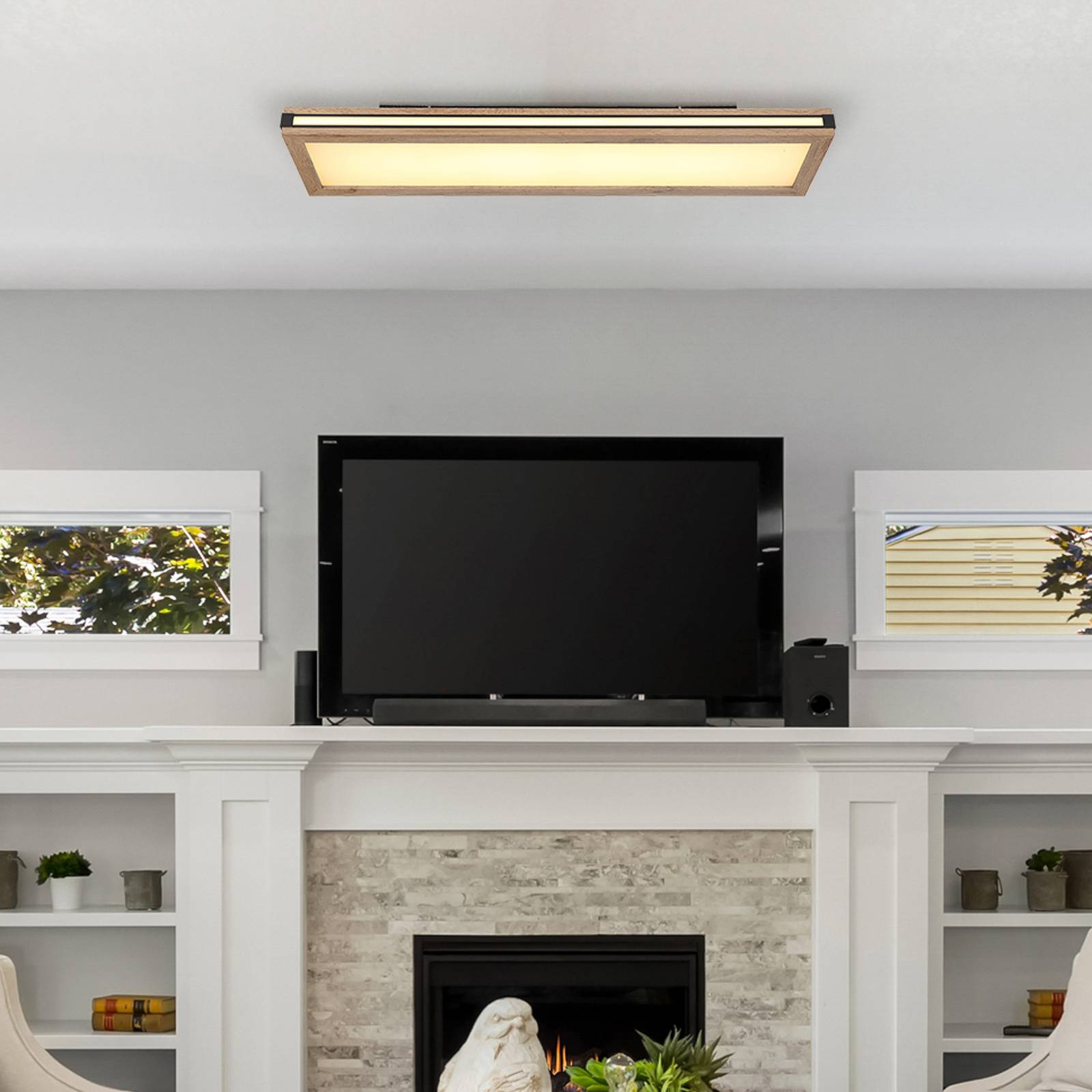LED-Deckenleuchte Karla rechteckig, Länge 80 cm LED-Deckenleuchte Karla rechteckig, Länge 80 cm von Globo