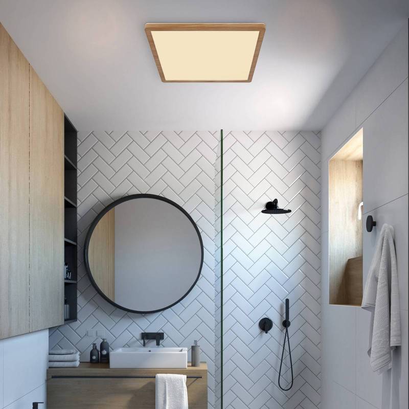 LED-Deckenleuchte Sapana, Länge 29,5 cm Holzoptik von Globo