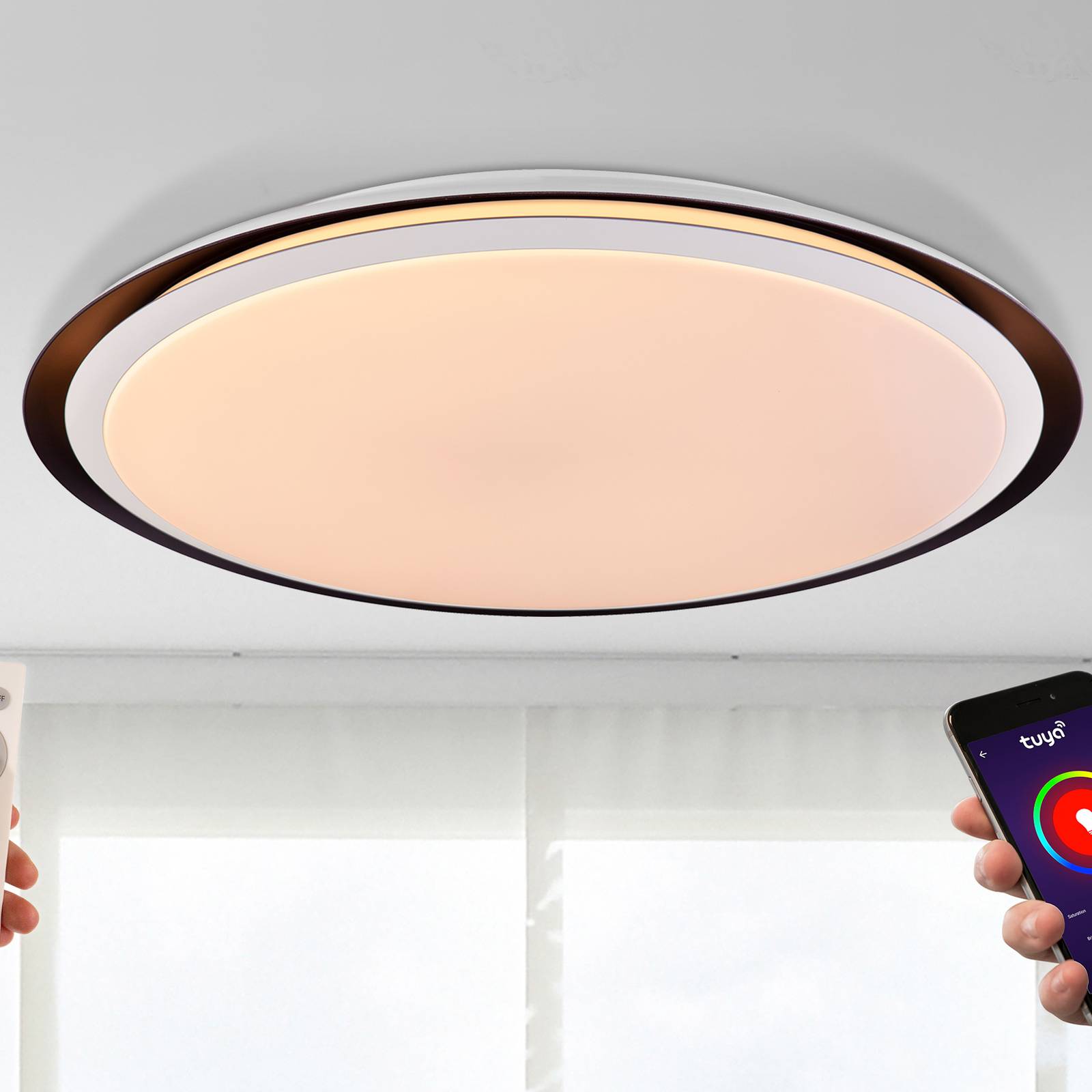 LED-Deckenleuchte Xaver Smart Home dimmbar CCT von Globo