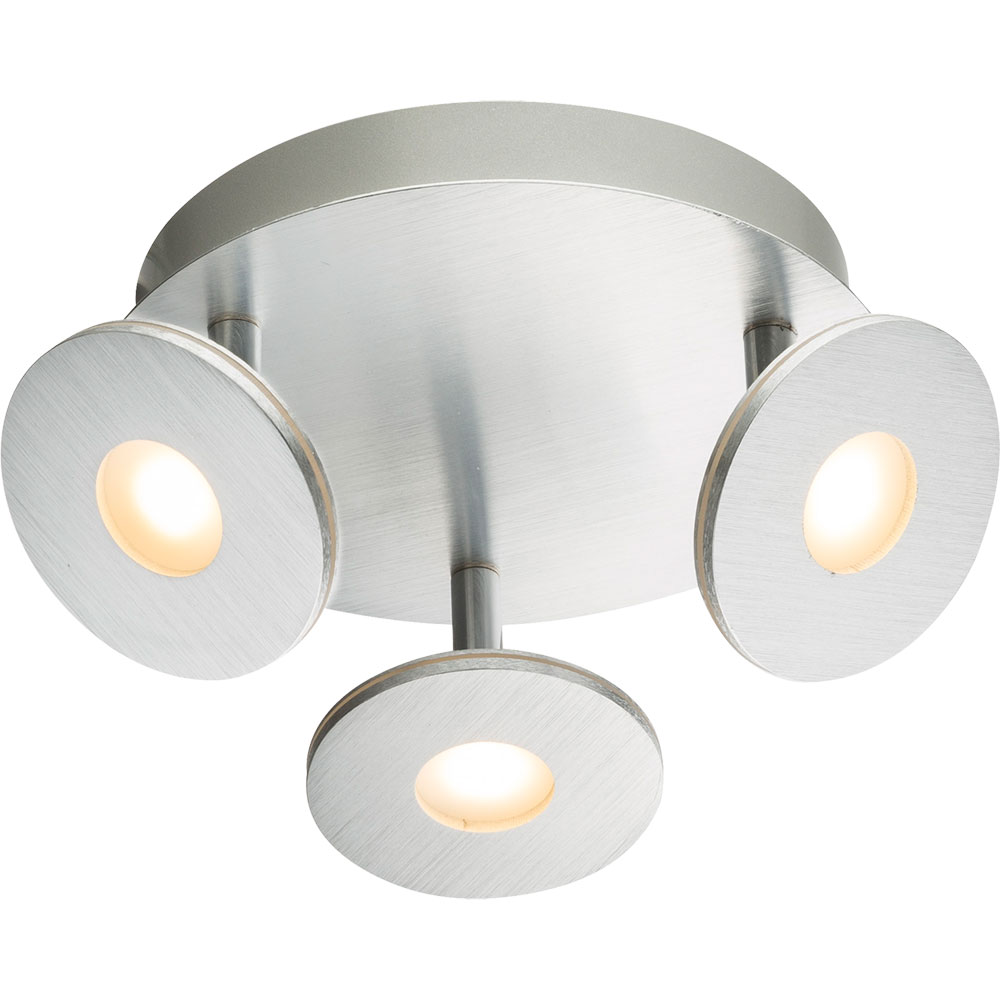 LED Deckenstrahler, Aluminium, Opal, runde Spots, 25 cm von Globo
