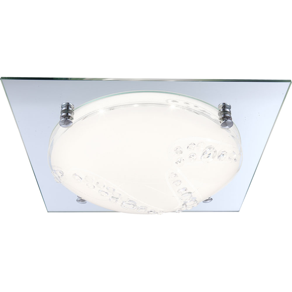 LED Designleuchte, Spiegelrand, Kristalldekor, L 31,5cm von Globo