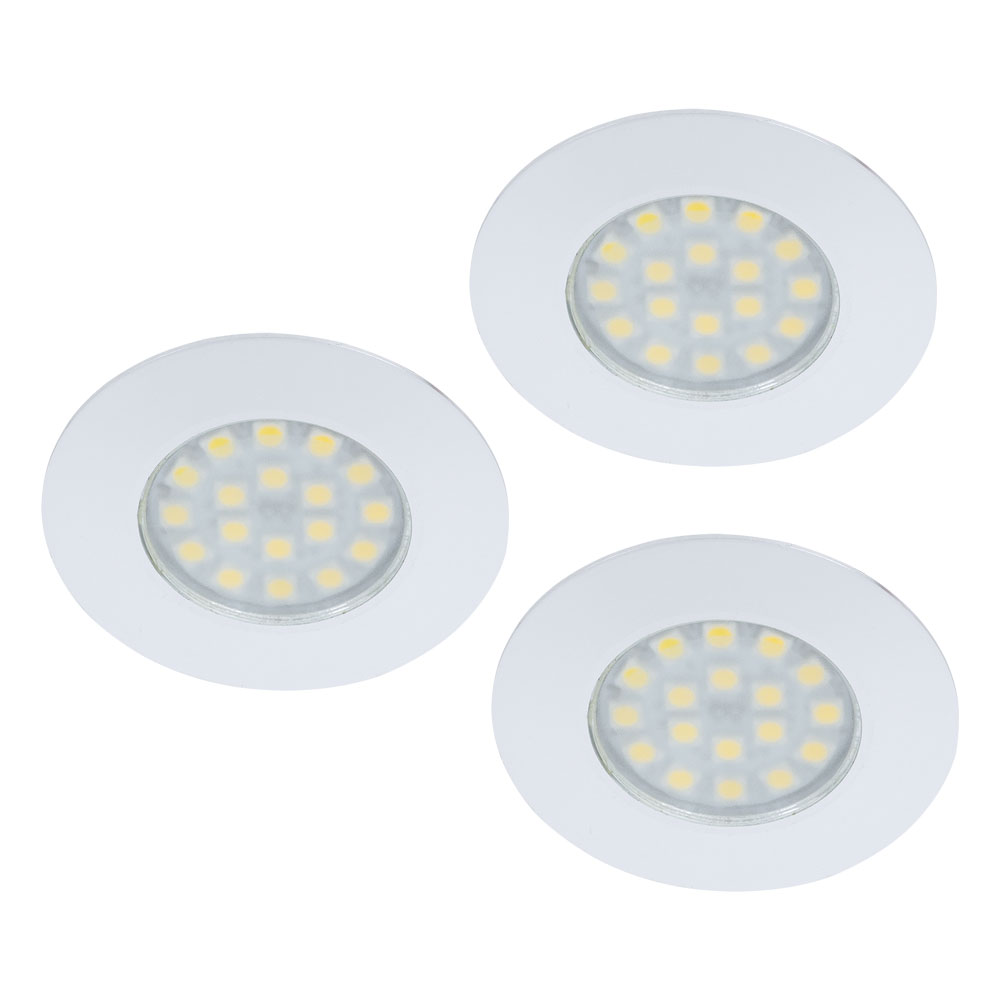 LED Einbaustrahler, rund, weiß, modern, warmweiß, D 7cm, 3er von Globo