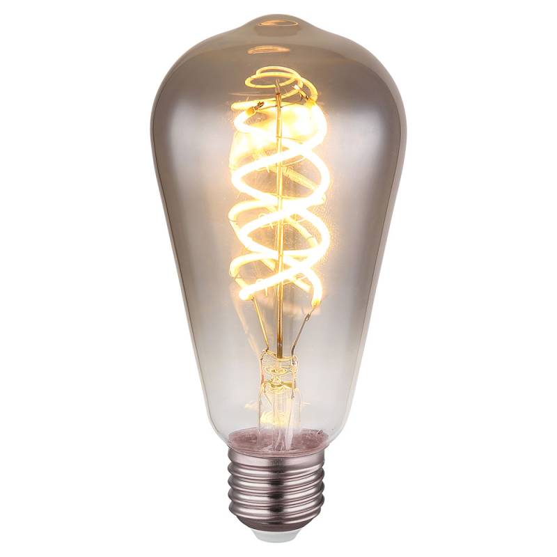 LED Filament Leuchtmittel, Glas, warmweiß, dimmbar, DxH 6,4x14,1 cm von Globo