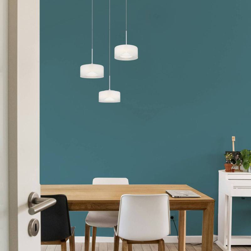 LED-Hängeleuchte Belinda, Ø 40 cm, weiß, 3-flg., Glas von Globo