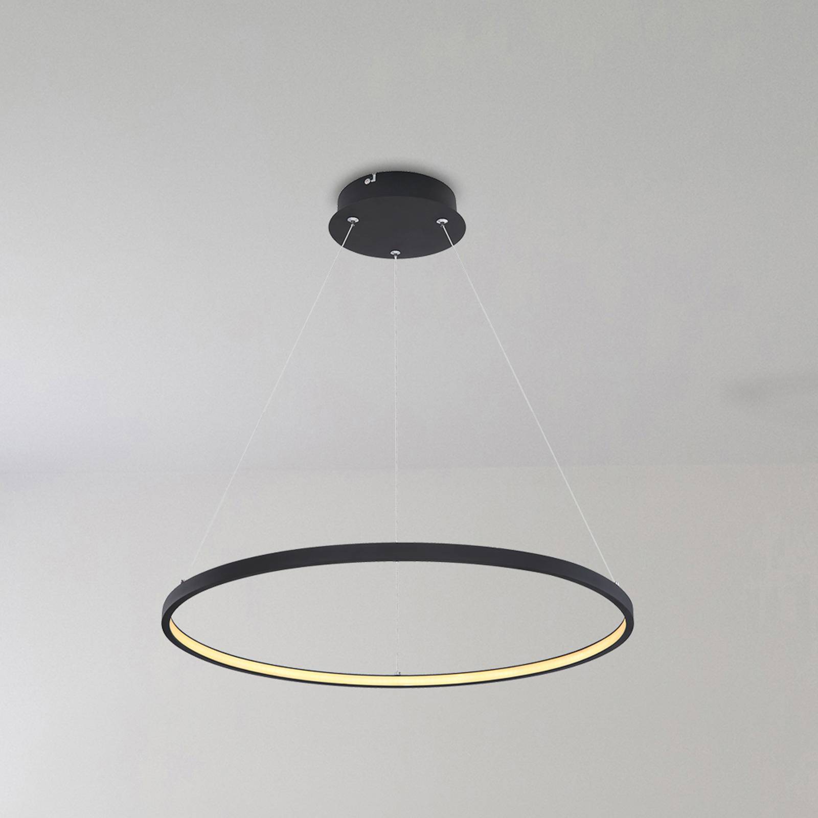 LED-Hängeleuchte Ralph, 1-flammig, schwarz, Ø 60cm LED-Hängeleuchte Ralph, 1-flammig, schwarz, Ø 60cm von Globo