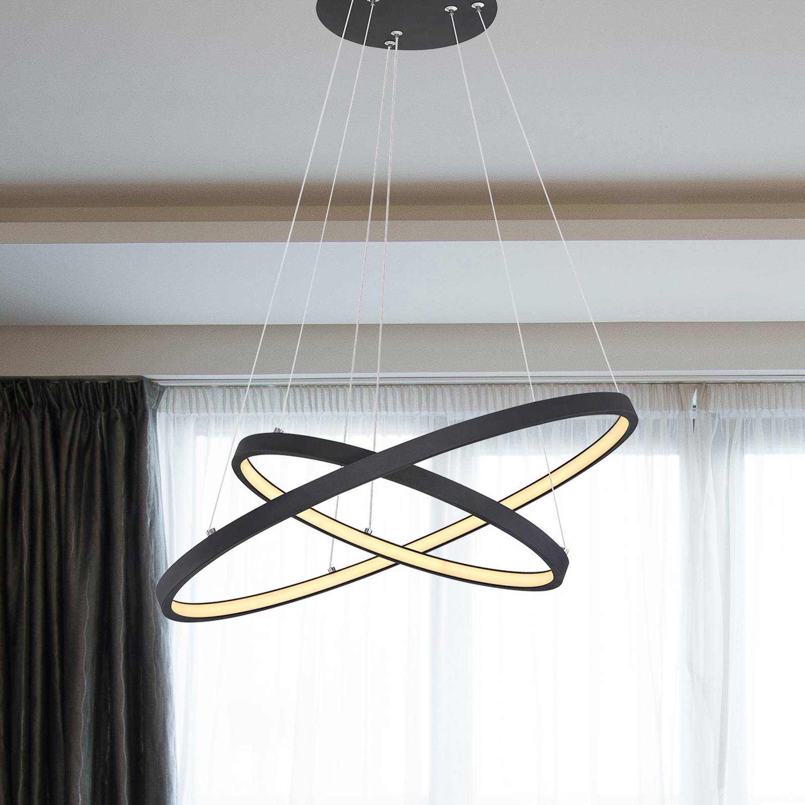 LED-Hängeleuchte Ralph, zweiflammig, schwarz LED-Hängeleuchte Ralph, zweiflammig, schwarz von Globo