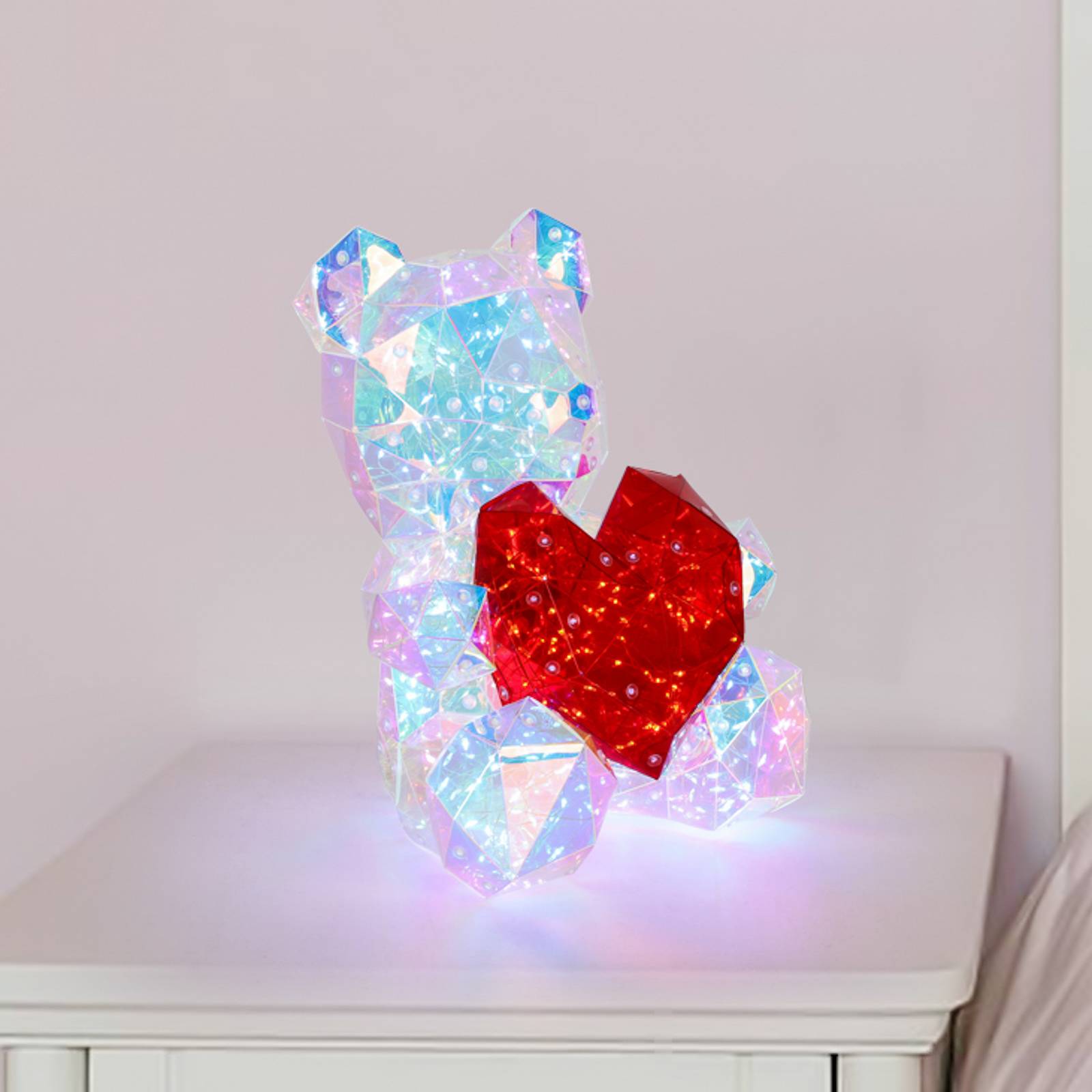 LED-Kinderzimmer-Tischlampe Brondar Bär, rot, Höhe 32 cm LED-Kinderzimmer-Tischlampe Brondar Bär, rot, Höhe 32 cm von Globo