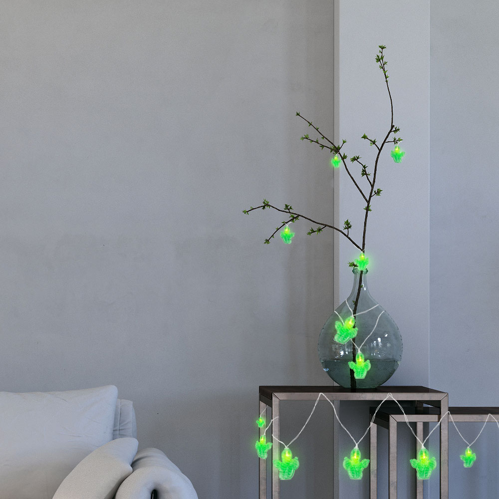 LED Lichterkette, 10x Kaktus, grün, L 185 cm von Globo