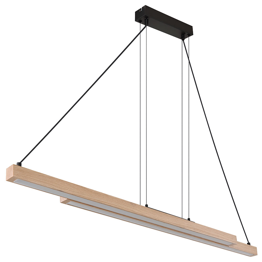 LED Pendelleuchte, Holz, Dimmbar, Nachtlicht, L 175 cm von Globo