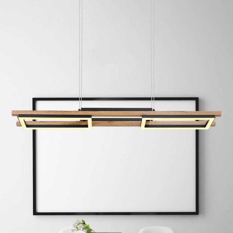 LED-Pendelleuchte Illa in Holzdesign von Globo