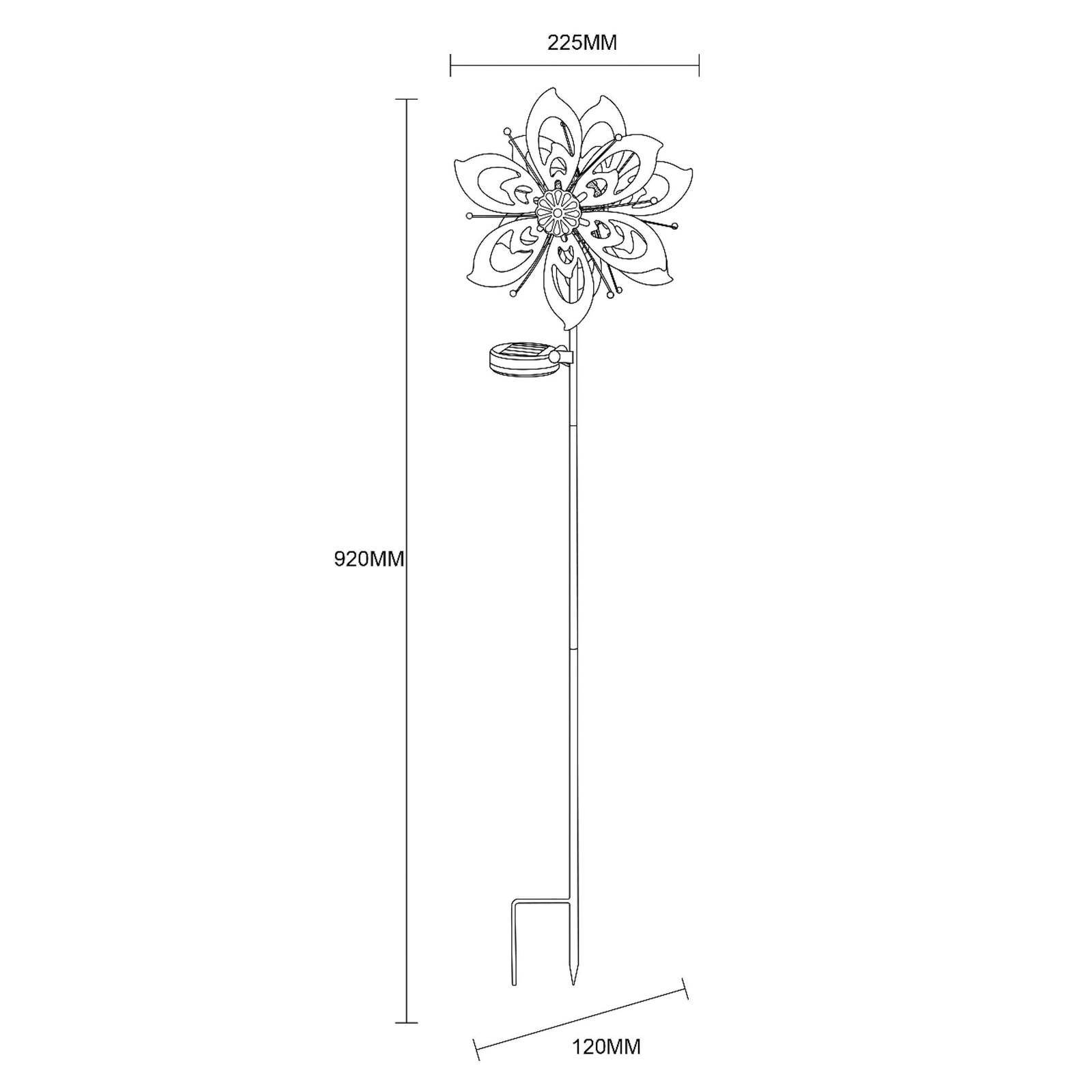 LED-Solar-Erdspießleuchte 36571, Blume, Windspiel, Metall LED-Solar-Erdspießleuchte 36571, Blume, Windspiel, Metall von Globo