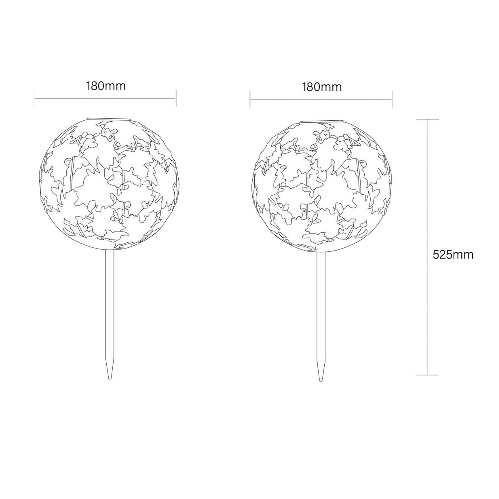 LED-Solar-Erdspießleuchte 36748S, Kugel, silber, Metall LED-Solar-Erdspießleuchte 36748S, Kugel, silber, Metall von Globo