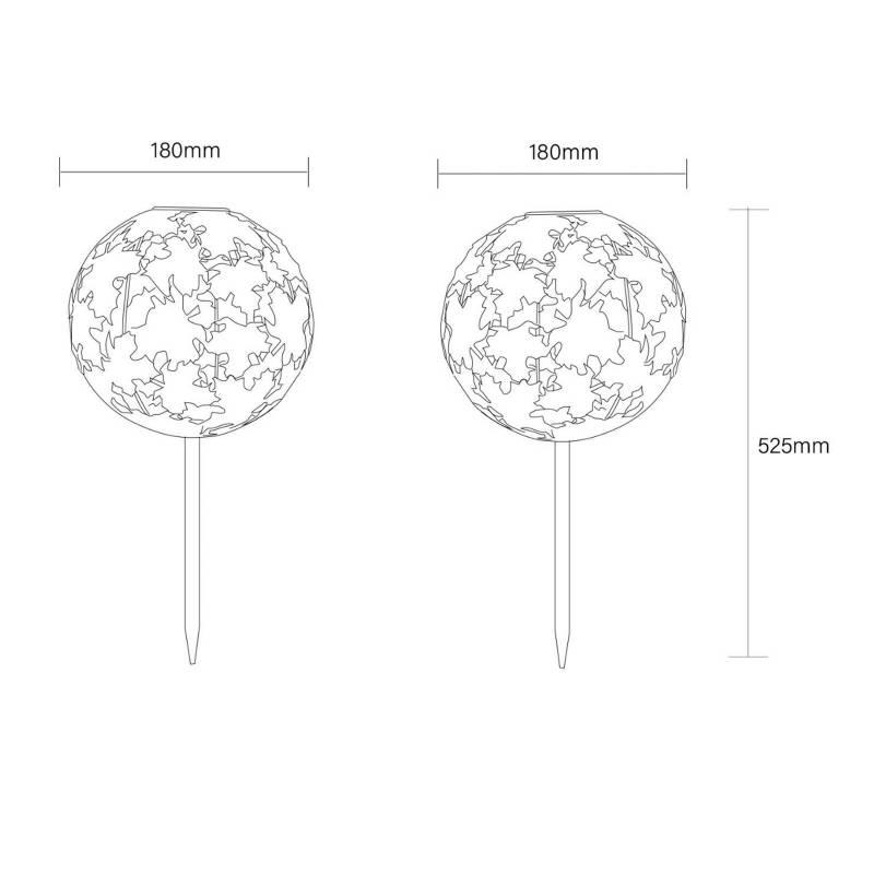 LED-Solar-Erdspießleuchte 36748S, Kugel, silber, Metall von Globo