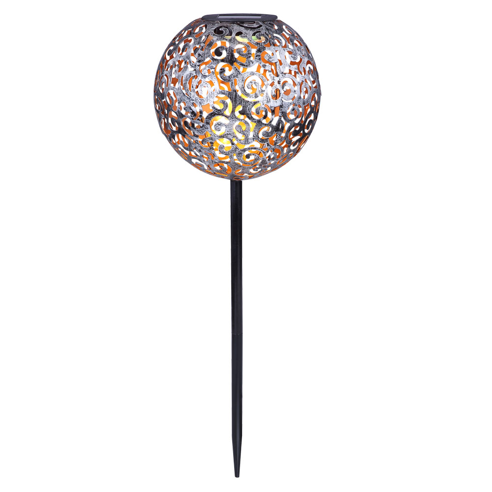 LED Solarleuchte, Kugel silber, orientalisch, D 18,5 cm von Globo