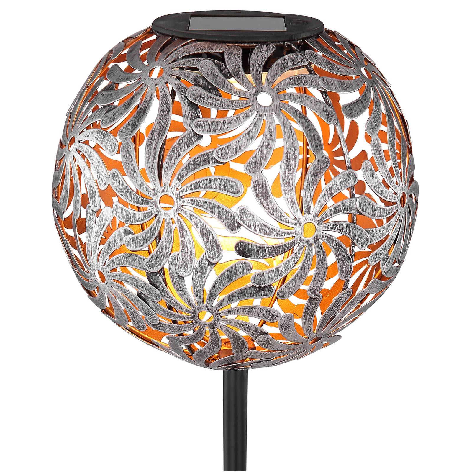 LED-Solarleuchte 33632 mit Metallkugel, silber von Globo