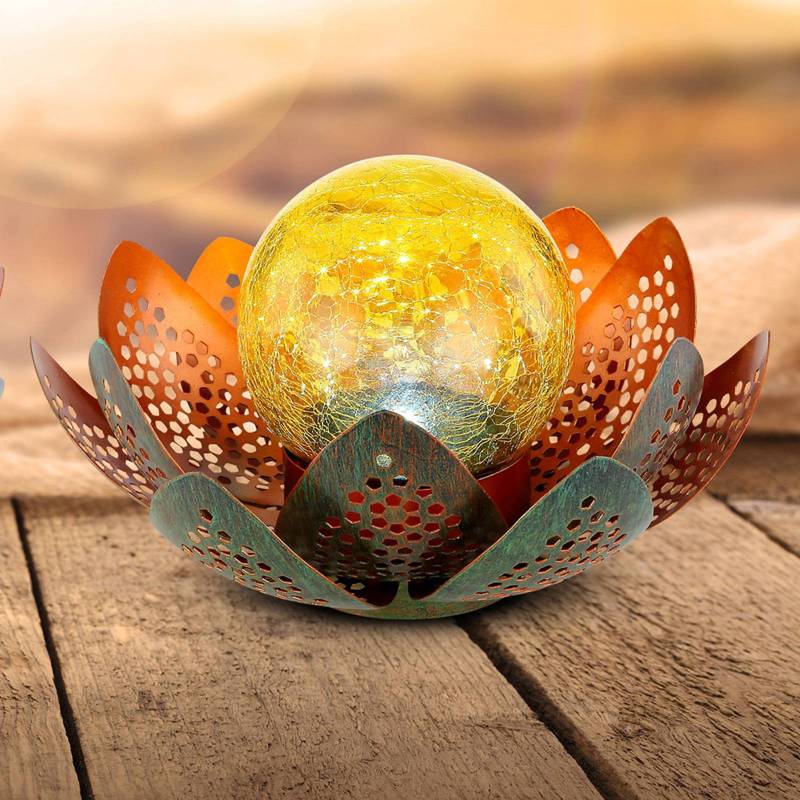 LED-Solarleuchte 33655, Blüte, Ø 22 cm von Globo