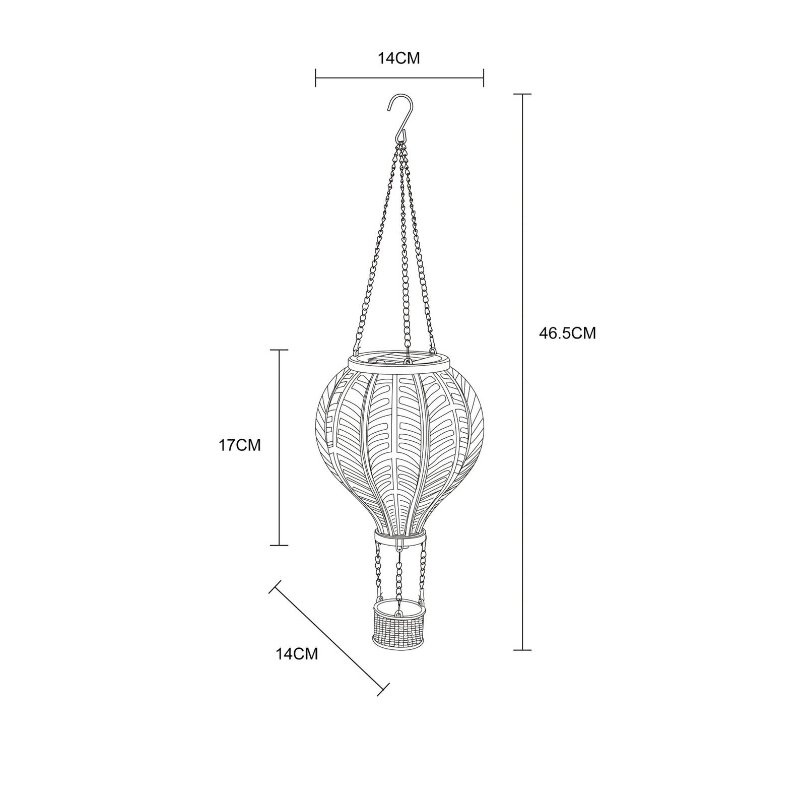 LED-Solarleuchte 36136B Heißluftballon, bunt, Kunststoff LED-Solarleuchte 36136B Heißluftballon, bunt, Kunststoff von Globo