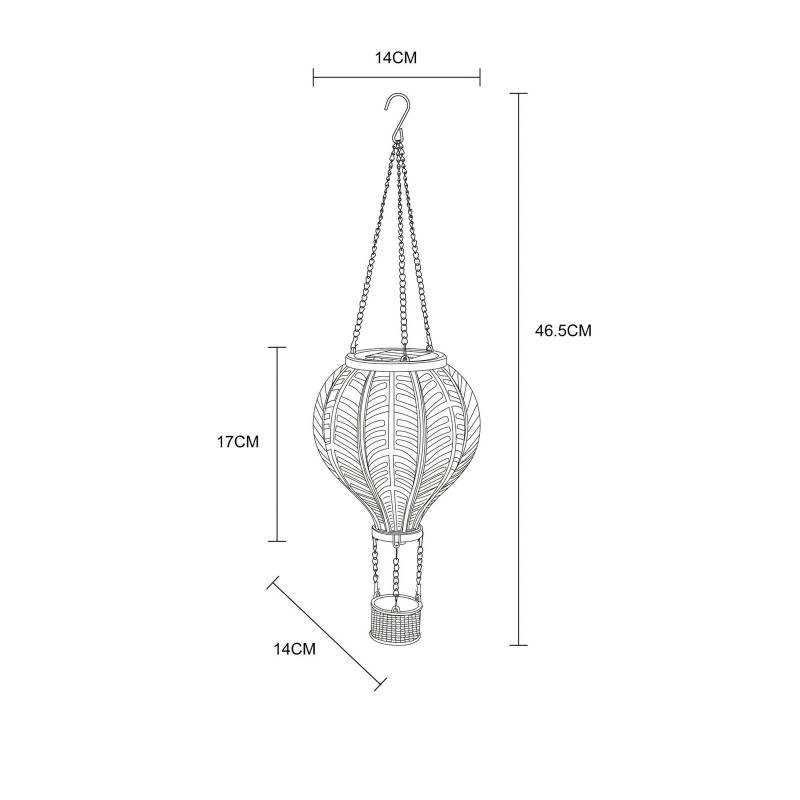 LED-Solarleuchte 36136B Heißluftballon, bunt, Kunststoff von Globo