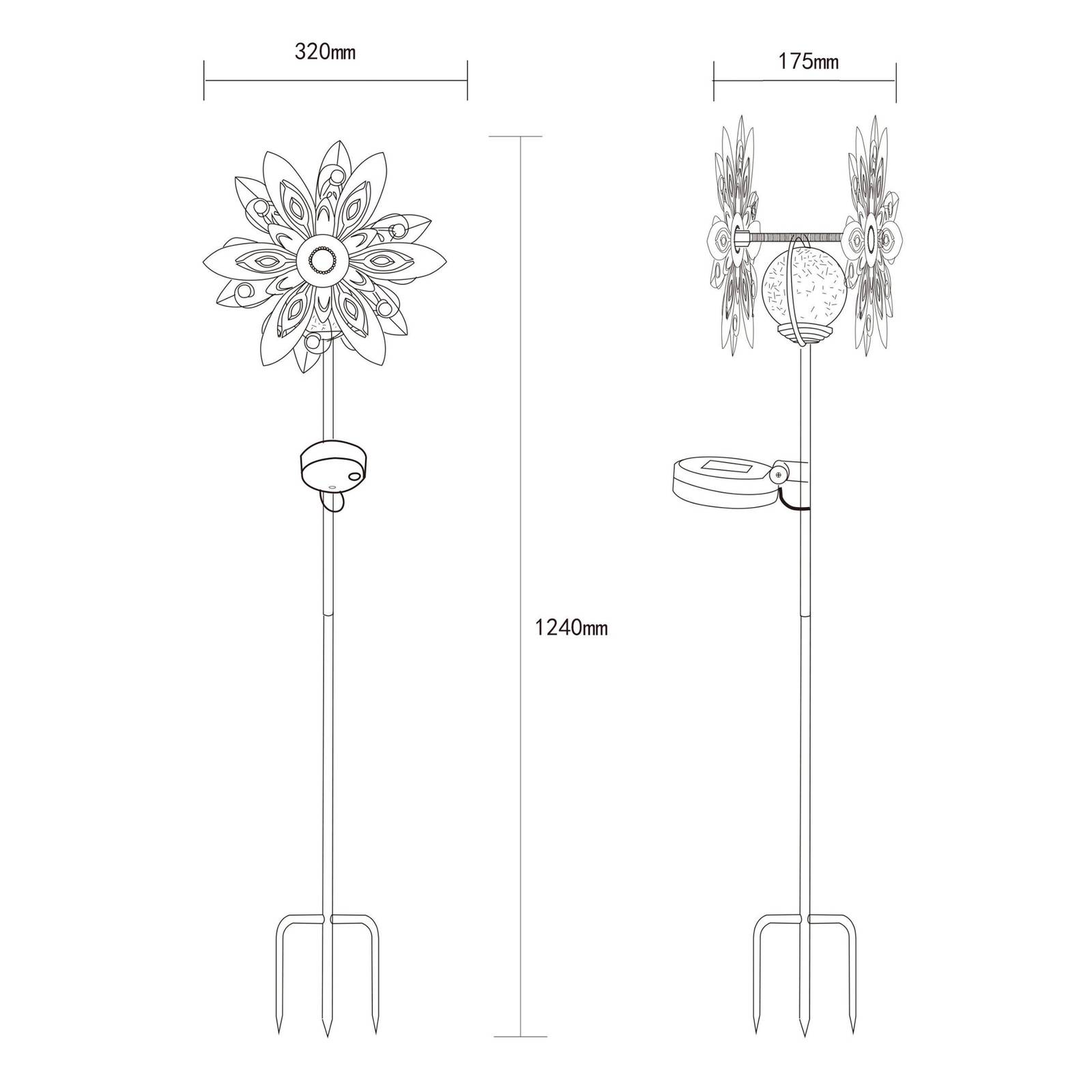 LED-Solarleuchte 36578, Erdspieß, rostbraun, Metall, Glas LED-Solarleuchte 36578, Erdspieß, rostbraun, Metall, Glas von Globo