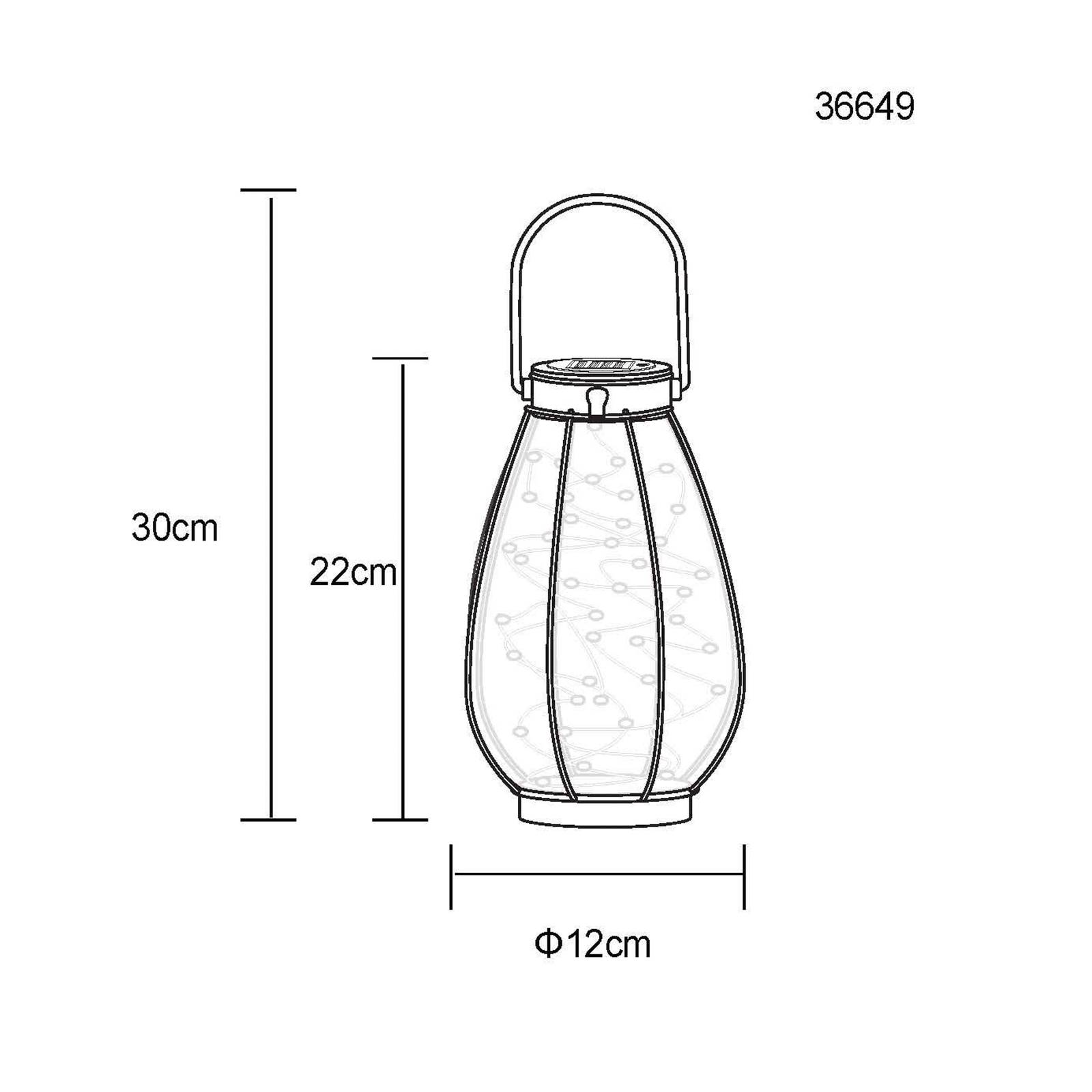 LED-Solarleuchte 36649, schwarz, amber, Metall, Kunststoff LED-Solarleuchte 36649, schwarz, amber, Metall, Kunststoff von Globo