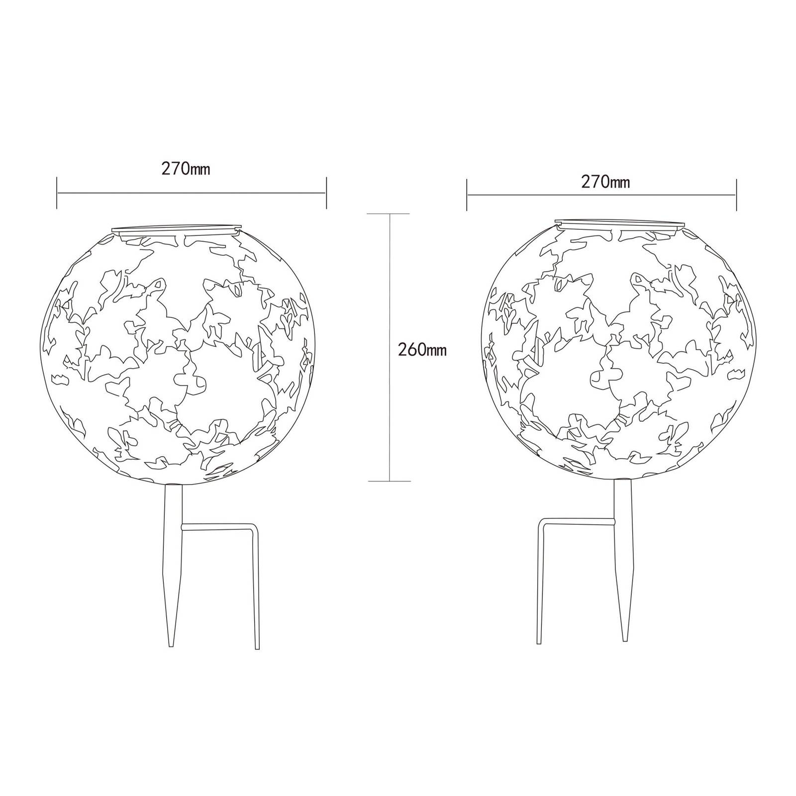 LED-Solarleuchte 36749 Kugel Ø 27 cm, rost, Erdspieß, Metall LED-Solarleuchte 36749 Kugel Ø 27 cm, rost, Erdspieß, Metall von Globo