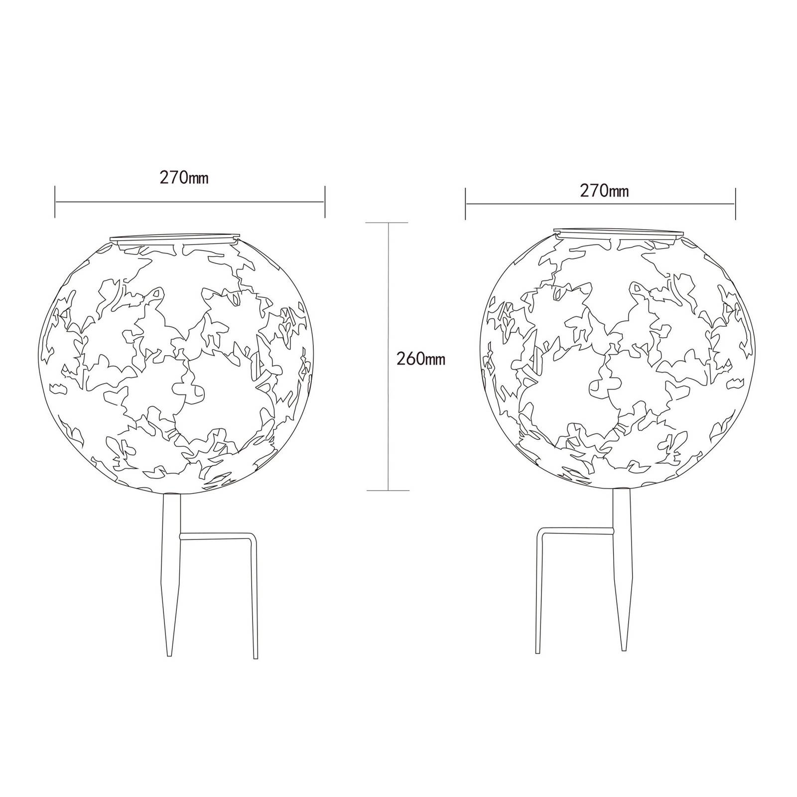 LED-Solarleuchte 36749S Kugel Ø 27 cm, silber, Erdspieß LED-Solarleuchte 36749S Kugel Ø 27 cm, silber, Erdspieß von Globo