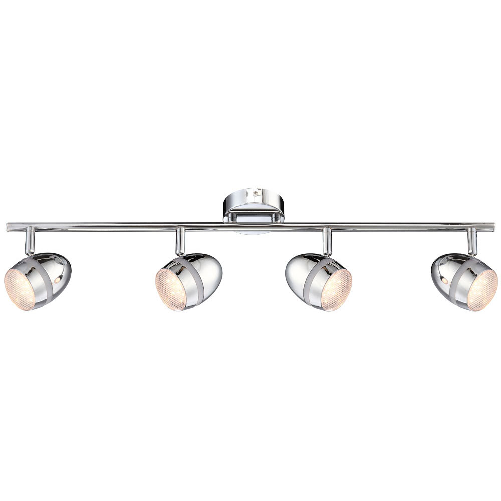 LED Spotleiste, Chrom, Kugel Design, L 66 cm von Globo