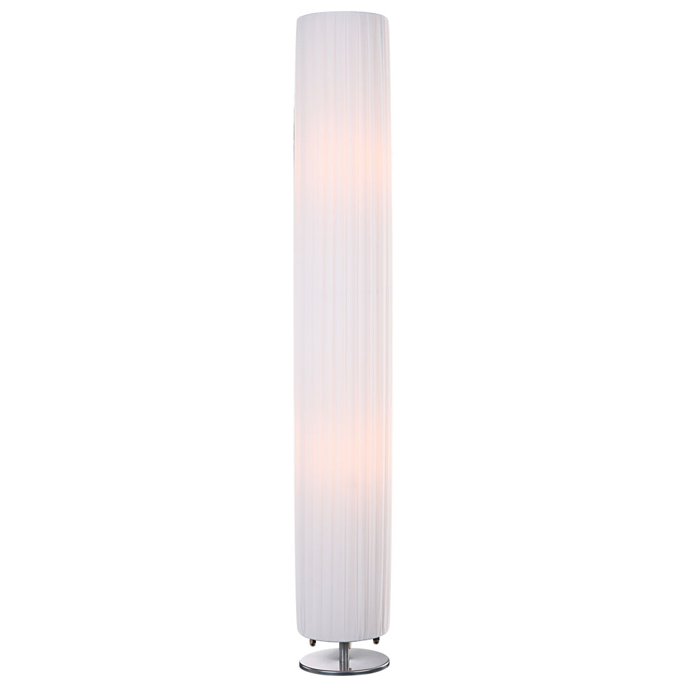 LED Stehlampe, Chrom, Textilschirm weiß, Höhe 119 cm von Globo