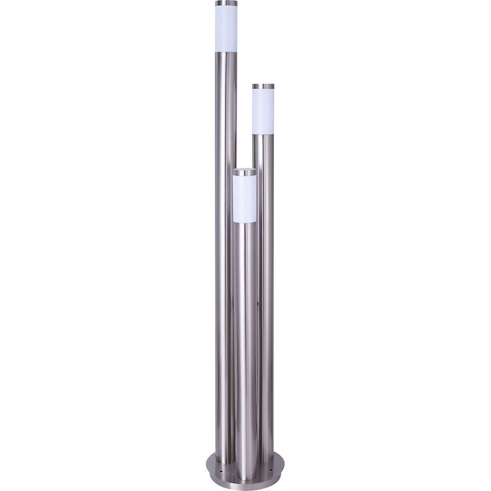 LED Stehlampe, Edelstahl, 3-Säulen, H 170 cm von Globo