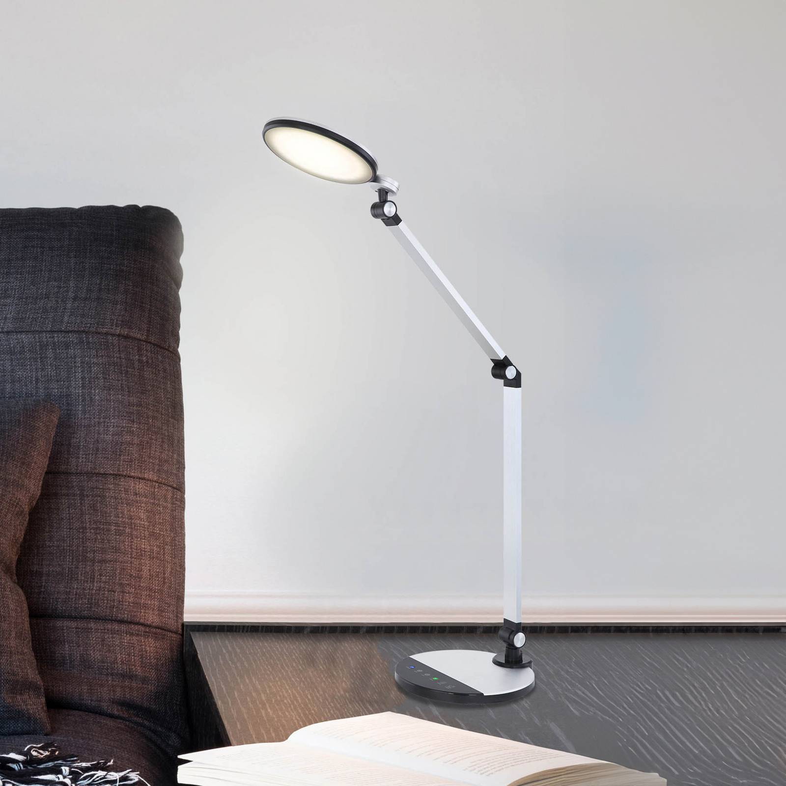 LED-Tischlampe Konsti, Höhe 90 cm, schwarz/silberfarben, CCT LED-Tischlampe Konsti, Höhe 90 cm, schwarz/silberfarben, CCT von Globo