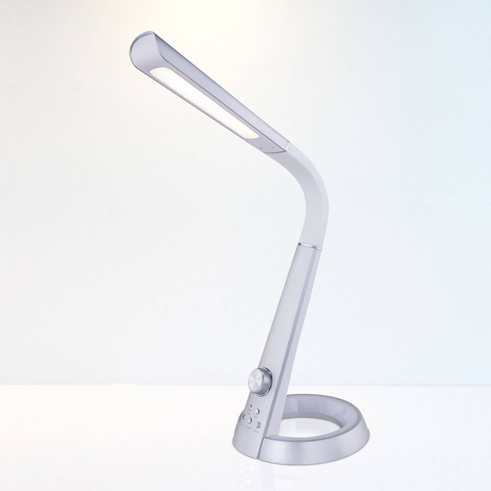 LED-Tischlampe Mitti mit USB-Anschluss silber/weiß LED-Tischlampe Mitti mit USB-Anschluss silber/weiß von Globo
