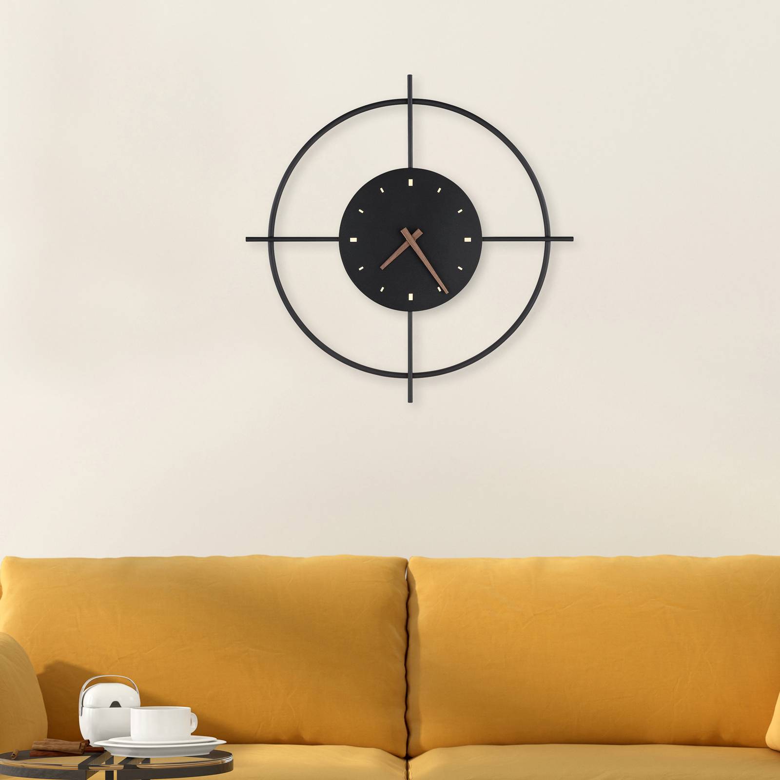 LED-Wandlampe Sussy mit Uhr, schwarz, Ø 50 cm LED-Wandlampe Sussy mit Uhr, schwarz, Ø 50 cm von Globo