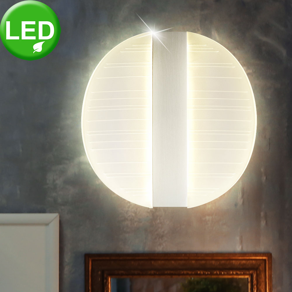 LED Wandleuchte, Metall, nickel-matt, klar, satiniert von Globo