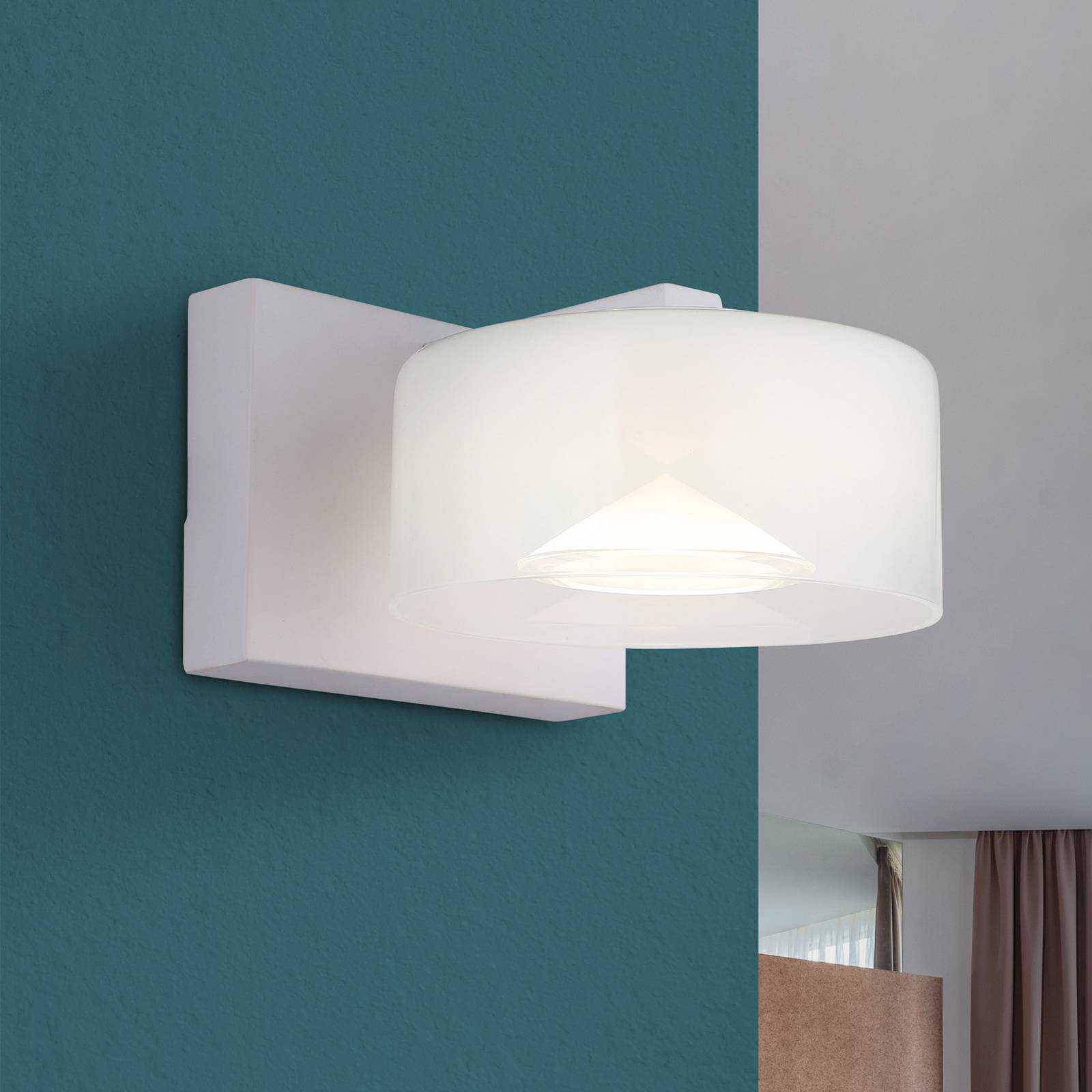 LED-Wandleuchte Belinda, weiß, Breite 15 cm, Glas LED-Wandleuchte Belinda, weiß, Breite 15 cm, Glas von Globo