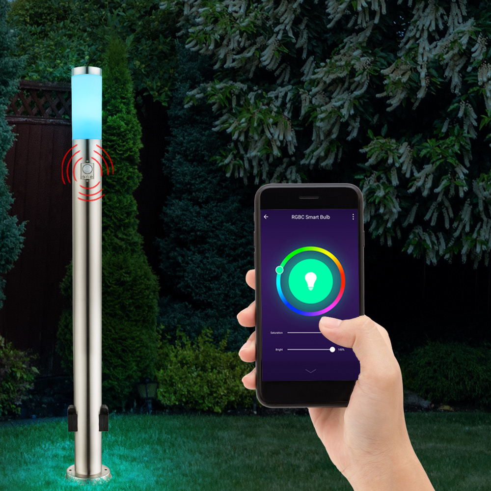 RGB LED Stehleuchte, Bewegungsmelder, App Steuerung, H 110 cm von Globo