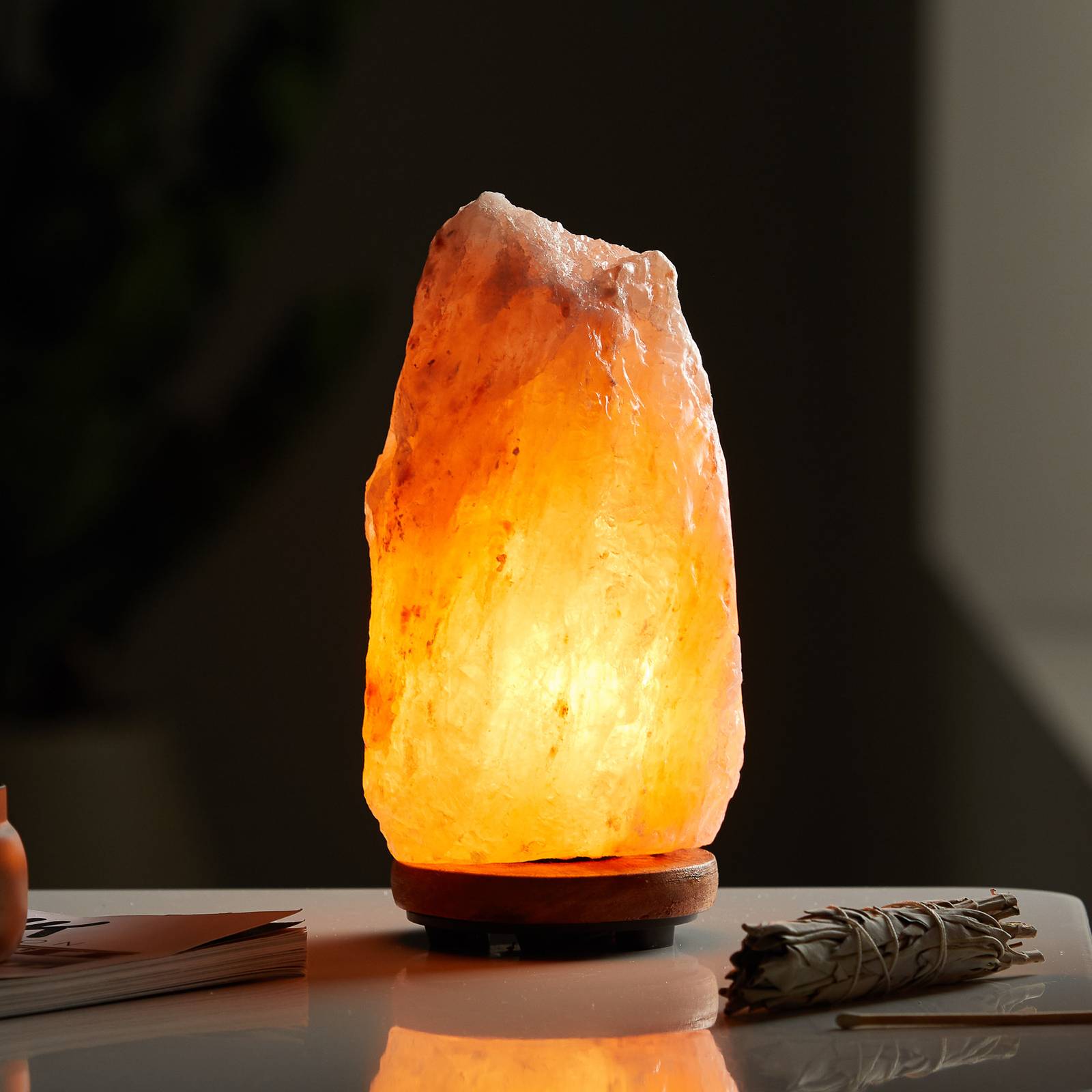 Salzkristall-Tischlampe Stone, naturfarben Salzkristall-Tischlampe Stone, naturfarben von Globo