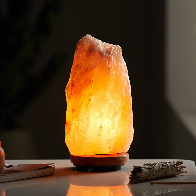 Salzkristall-Tischlampe Stone, naturfarben von Globo