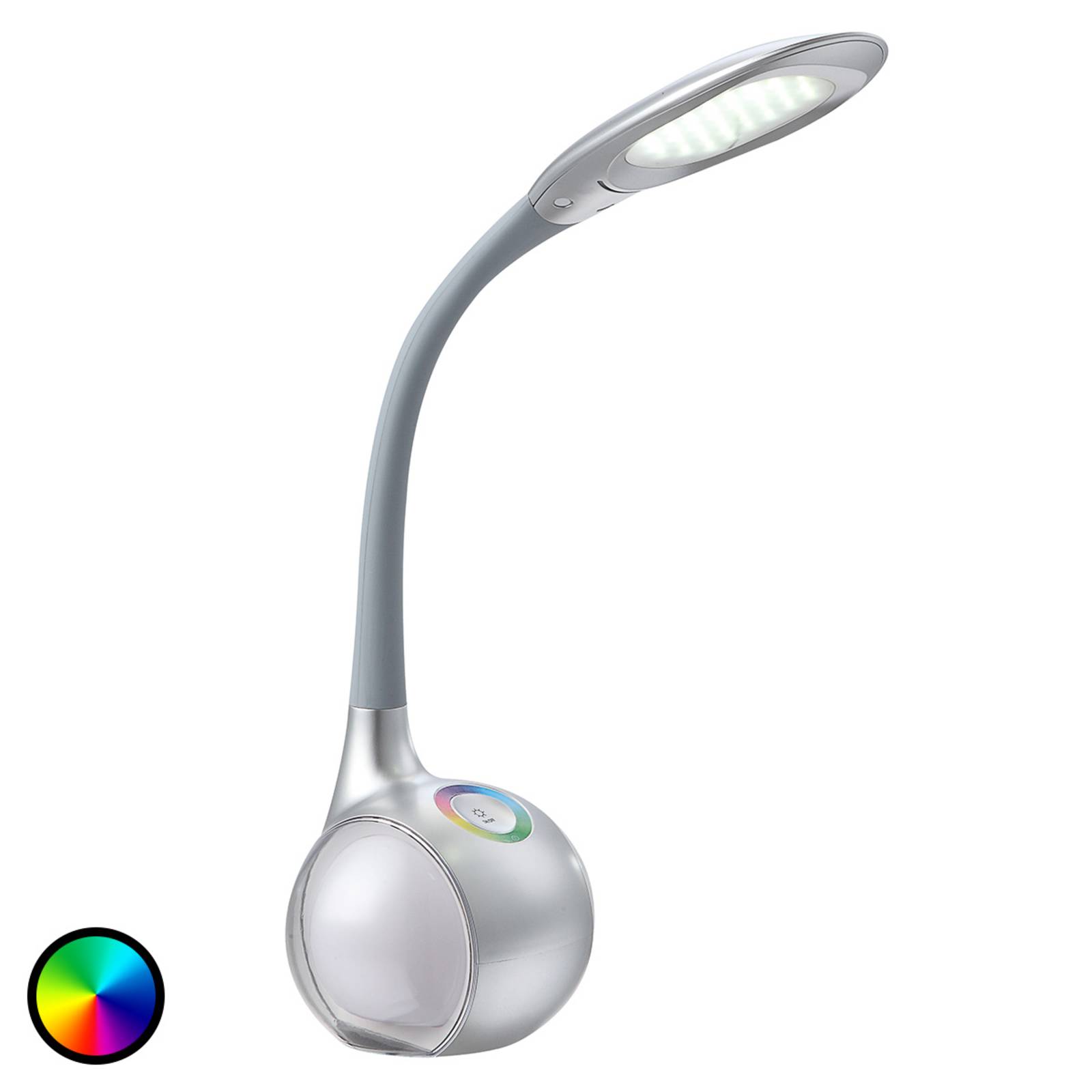 Silberne LED-Tischleuchte Paula Silberne LED-Tischleuchte Paula von Globo