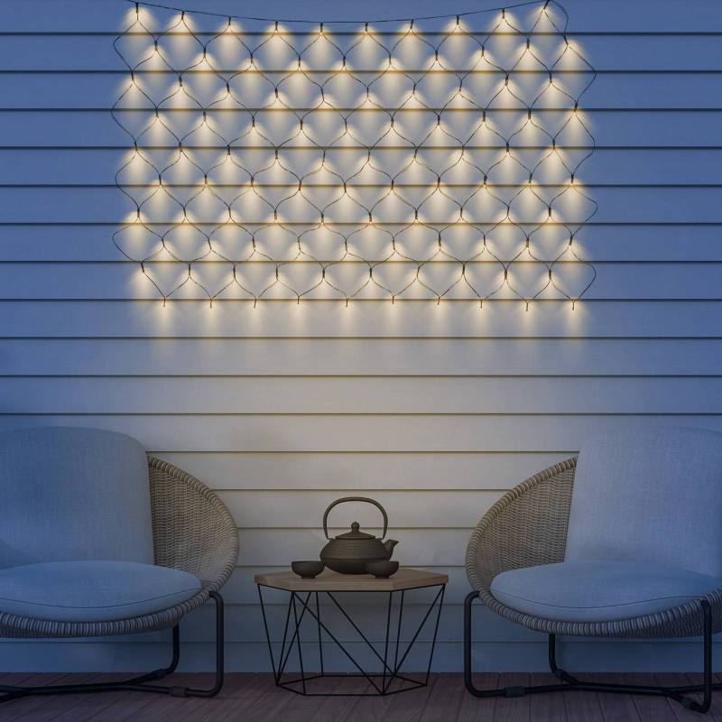 Solar-LED-Lichtervorhang IP44 110x90cm 100-flammig von Globo