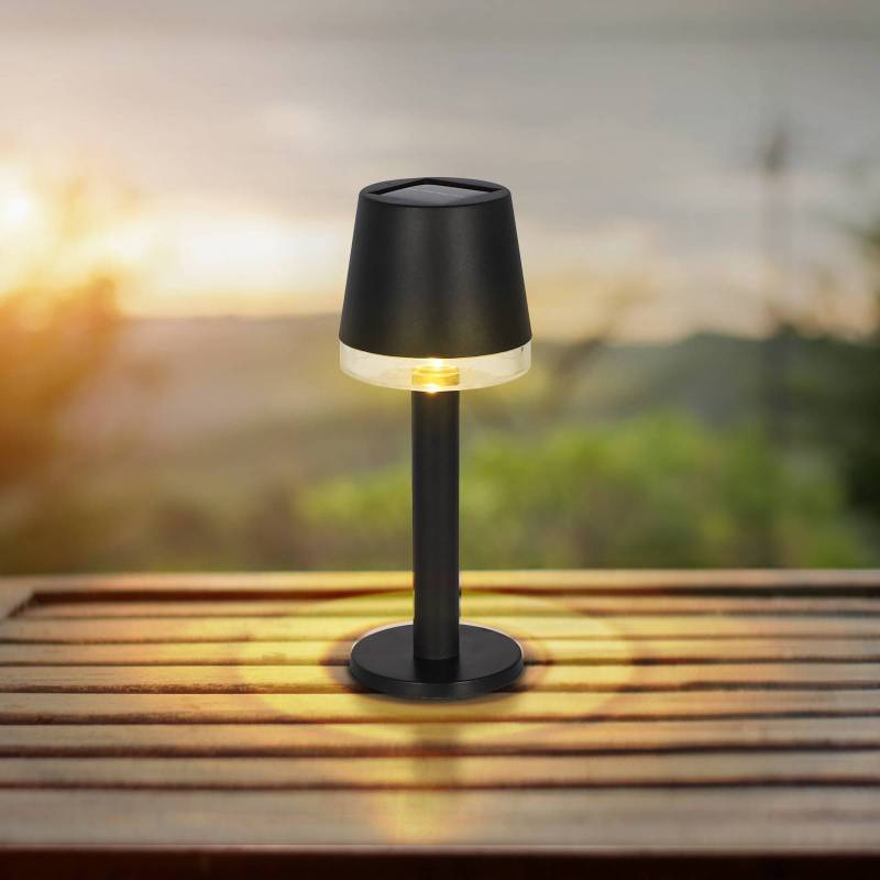 Solar-Tischlampe 36632 aus Kunststoff, schwarz von Globo