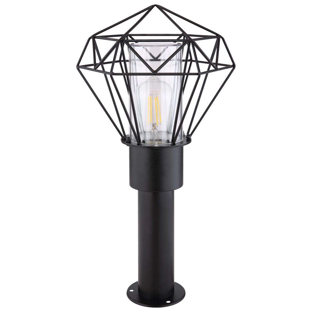 Stehlampe, Edelstahl, schwarz, Metall, IP44, H 50 cm von Globo