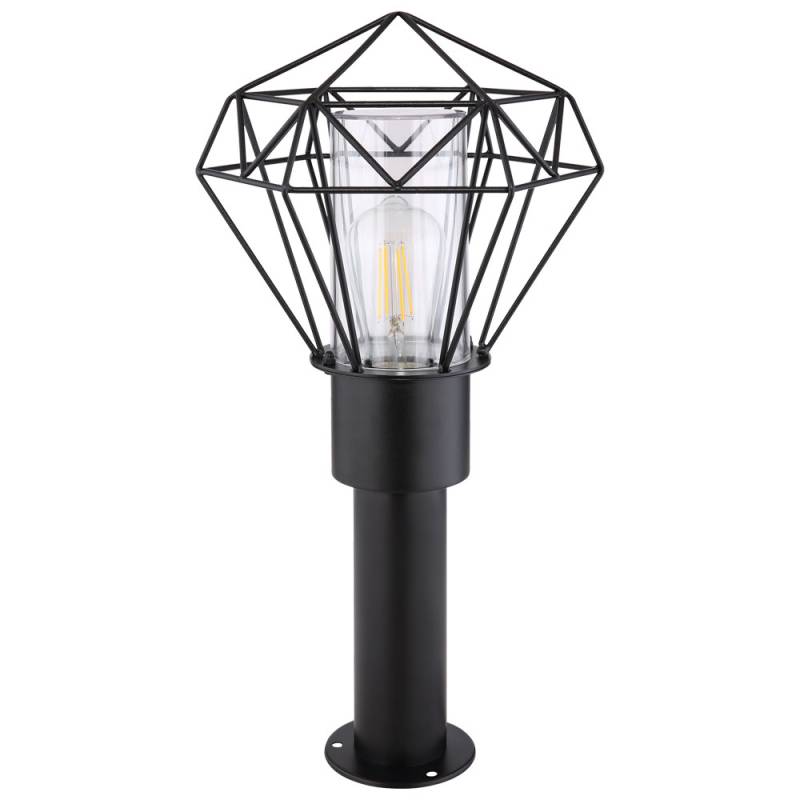 Stehlampe, Edelstahl, schwarz, Metall, IP44, H 50 cm von Globo