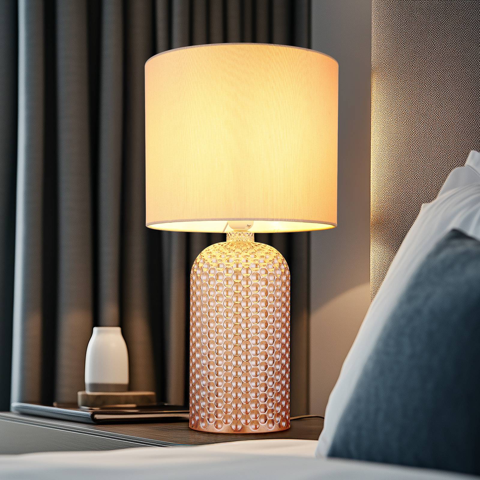 Tischlampe Sofia, cremefarben, Höhe 50 cm, Stoff/Glas Tischlampe Sofia, cremefarben, Höhe 50 cm, Stoff/Glas von Globo