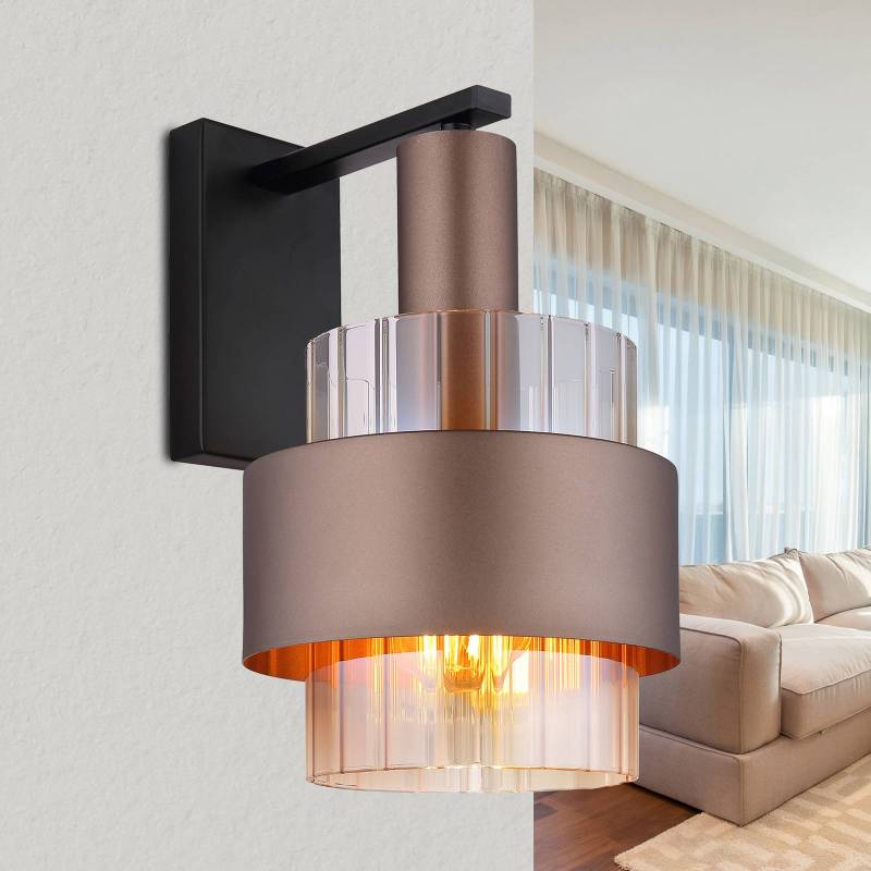 Wandlampe Milley, Höhe 30 cm, bronzefarben, Metall von Globo