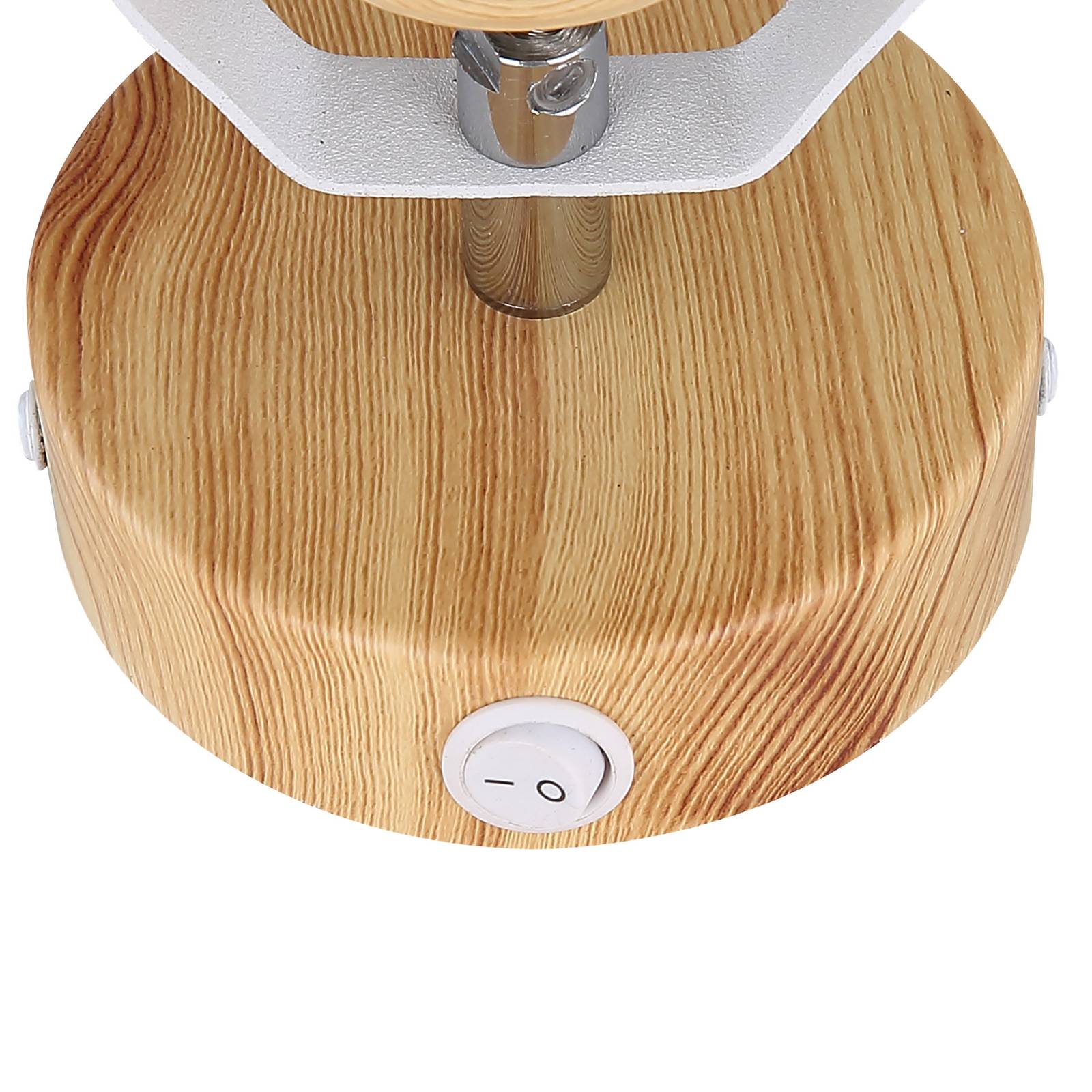 Wandleuchte Wiho aus Metall, weiß/holzoptik, 1-fl. Wandleuchte Wiho aus Metall, weiß/holzoptik, 1-fl. von Globo