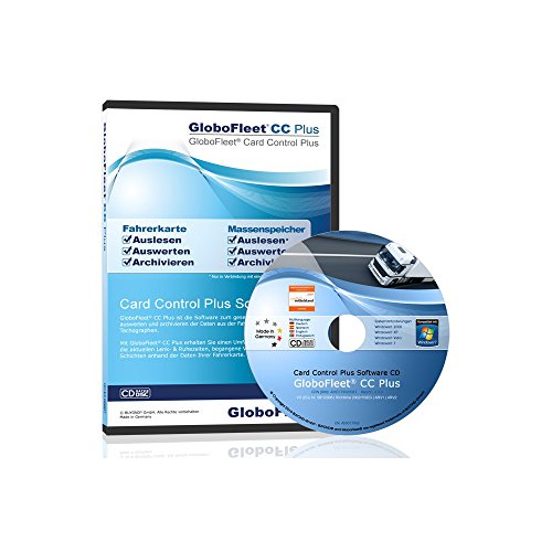 GloboFleet Card Control Plus Software - Software zum auslesen, auswerten und archivieren der Fahrerkarte mit erweiterter Verstoß Auswertung - DTCO 4.1 kompatibel, WIN 10 WIN 11 Mac OS von GloboFleet