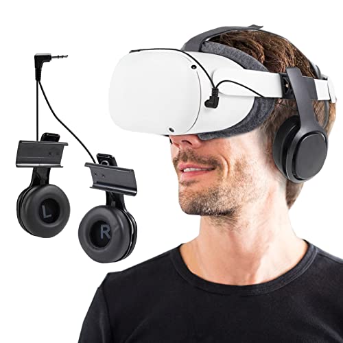 Globular Cluster Stereo VR Headphones Custom Made for Oculus Quest 2 Elite Headband & Original Headstrap-On Ear Deep Bass 3D 360 Degree Sound (Black) von Globular Cluster