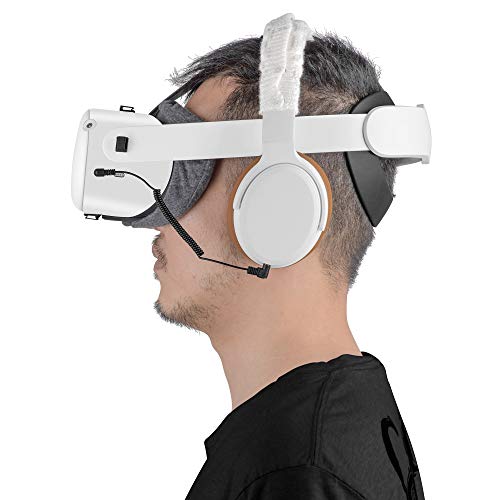 Stereo Bass VR Kopfhörer maßgeschneidert für Oculus Quest 2 & Oculus Rift S - kurzes elastisches Kabel Komfortables Polster und Hülle von Globular Cluster