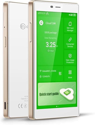 GlocalMe G4Pro 4G LTE Mobiler WLAN Router 2.4GHz/5G Hz, Mit 1GB globalen 16GB EU+US Daten, Keine SIM nötig, 3900-mAh 12 Std., Verbindung von 10 Geräten gleichzeitig, Abdeckung von über 150 Ländern von GlocalMe